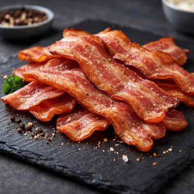 Reduced fat bacon