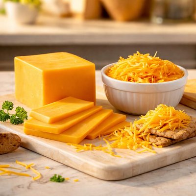 Reduced fat free cheddar cheese