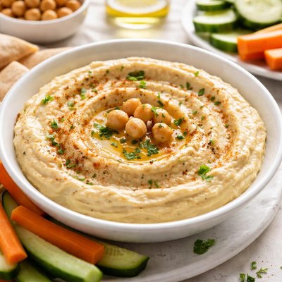 Reduced fat hummus