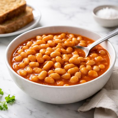 Reduced salt and sugar baked beans