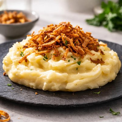 Reeva mash with fried onions