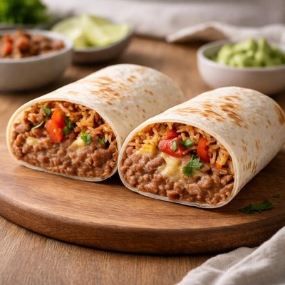 Refried bean burrito