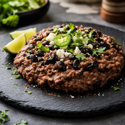 Refried beans with black beans