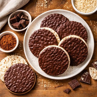 Reiswaffel mit schokolade