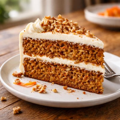 Restaurant carrot cake slice