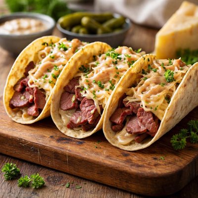 Reuben tacos