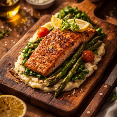 Reunion pan roasted salmon