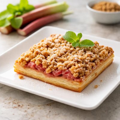 Rhubarb crumble pastry