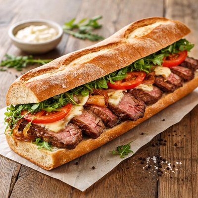 Rib eye baguette