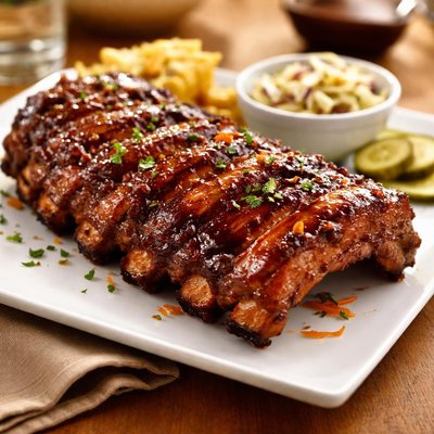 Ribs with barbecue sauce
