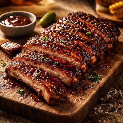 Ribs with bbq sauce