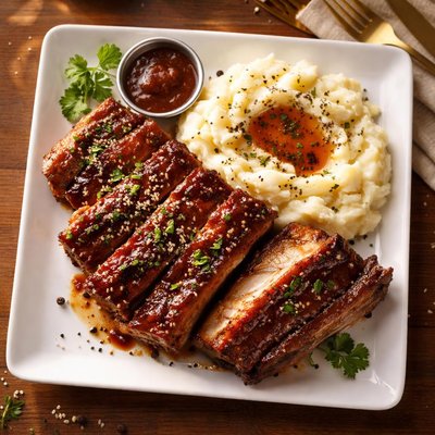 Ribs with mashed potatoes