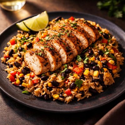 Rice and beans with chicken