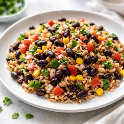 Rice and beans with vegetables