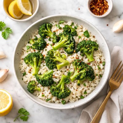 Rice and broccoli