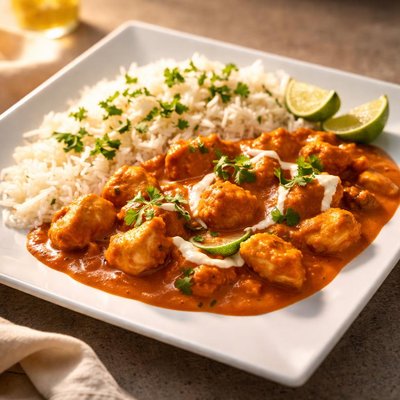 Rice and butter chicken