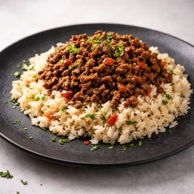 Rice and ground meat