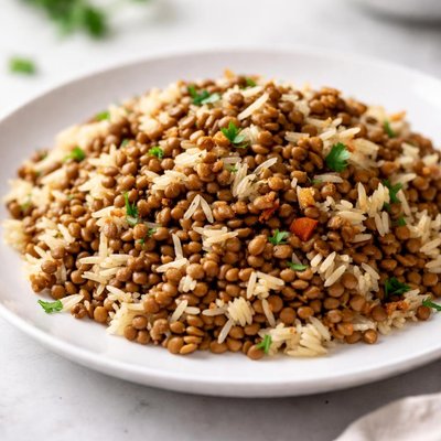 Rice and lentils