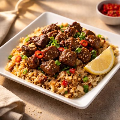 Rice and meat bowl