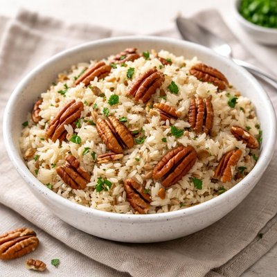 Rice and pecans