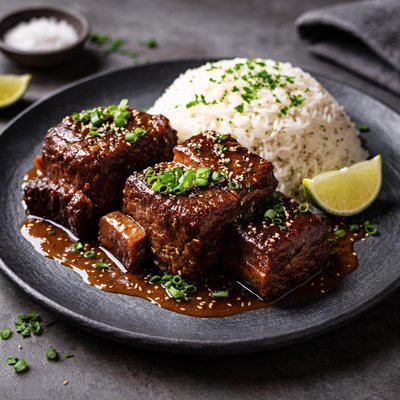 Rice and shortribs