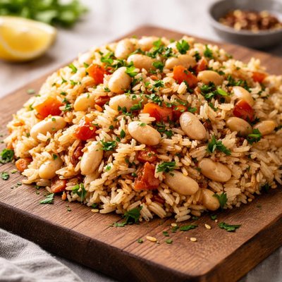 Rice and white beans