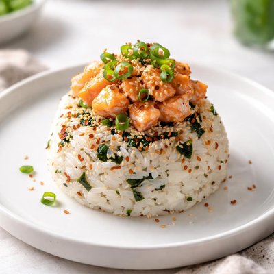 Rice ball with topping