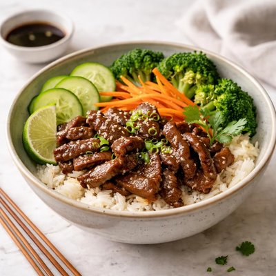 Rice bowl with meat