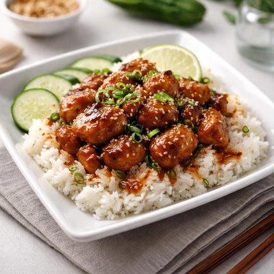 Rice bowl with sauce