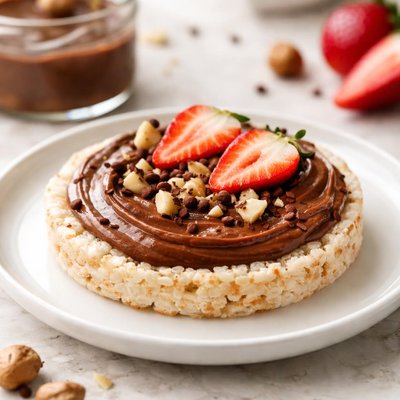 Rice cake with chocolate spread