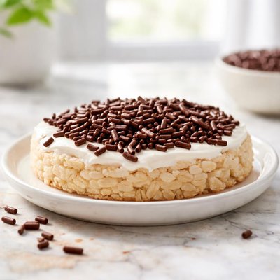 Rice cake with chocolate sprinkles