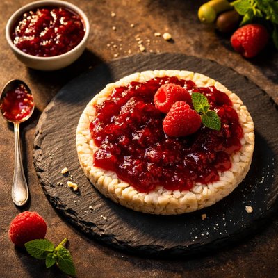 Rice cake with jam