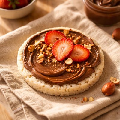 Rice cake with nutella spread
