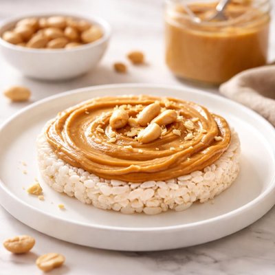 Rice cake with peanut butter