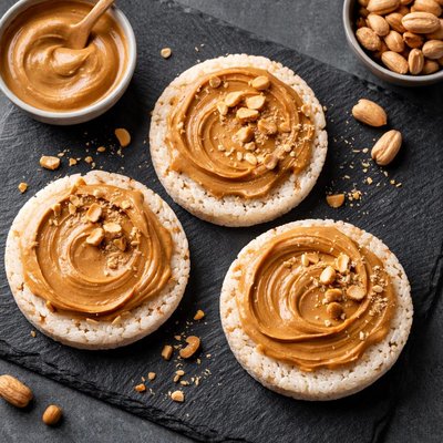 Rice cakes with peanut butter