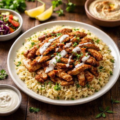 Rice chicken shawarma