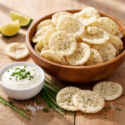 Rice cracker chips sour cream