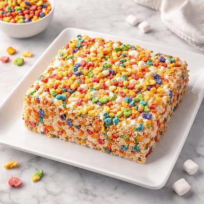 Rice crispy rainbow mega size