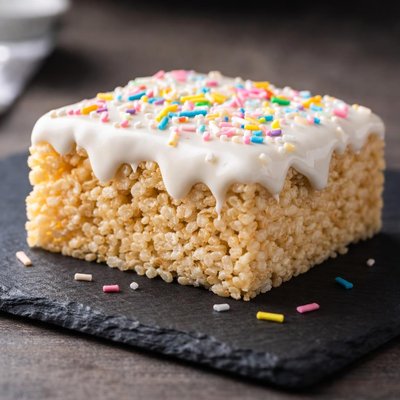 Rice crispy treat with icing
