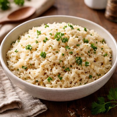 Rice made with bone broth