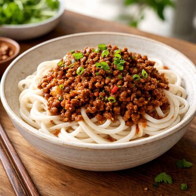 Rice noodles with meat sauce