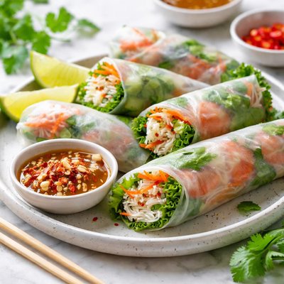 Rice paper crab rolls