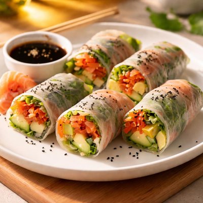 Rice paper sushi roll