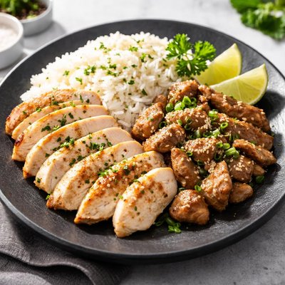 Rice pork chicken breast