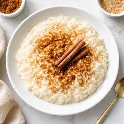 Rice pudding with cinnamon