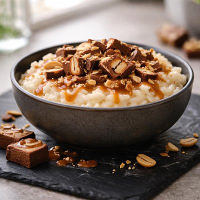 Rice pudding with snickers