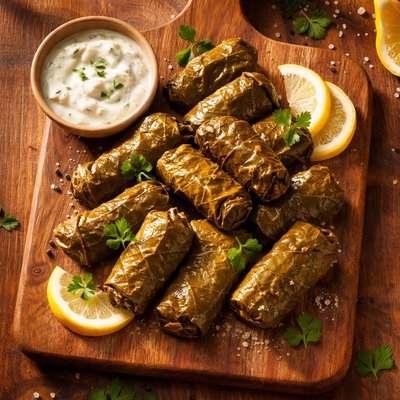 Rice stuffed grape leaves