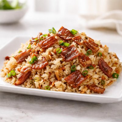 Rice with bacon