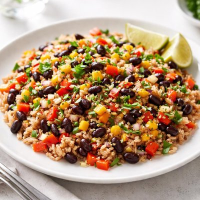 Rice with beans and veggies