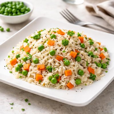 Rice with carrots and peas